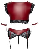 Cottelli Bondage - 2-Częściowy Koronkowy Komplecik Bondage Czerwono-Czarny 2XL Cottelli BONDAGE