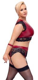 Cottelli Bondage - 2-Częściowy Koronkowy Komplecik Bondage Czerwono-Czarny 3XL Cottelli BONDAGE