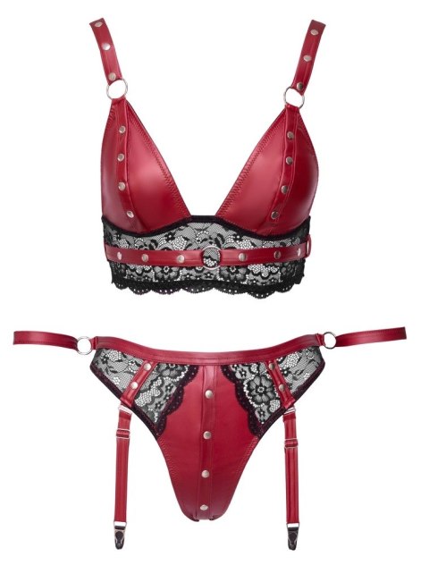 Cottelli Bondage - Seksowny Czerwony Zestaw Z Elegancką Koronką M Cottelli BONDAGE Cottelli Bondage - Seksowny Czerwony Zestaw Z Elegancką Koronką M Cottelli BONDAGE