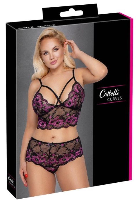 Cottelli CURVES - Miękki Koronkowy Biustonosz I Majteczki Z Wysokim Stanem XL/2XL Cottelli CURVES Cottelli CURVES - Miękki Koronkowy Biustonosz I Majteczki Z Wysokim Stanem XL/2XL Cottelli CURVES
