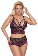 Cottelli CURVES - Miękki Koronkowy Biustonosz I Majteczki Z Wysokim Stanem XL/2XL Cottelli CURVES