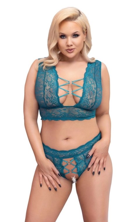 Cottelli CURVES - Seksowna Wycięta Braletka I Stringi Bez Krocza Niebieskie 2XL Cottelli CURVES Cottelli CURVES - Seksowna Wycięta Braletka I Stringi Bez Krocza Niebieskie 2XL Cottelli CURVES
