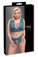 Cottelli CURVES - Seksowna Wycięta Braletka I Stringi Bez Krocza Niebieskie 3XL Cottelli CURVES