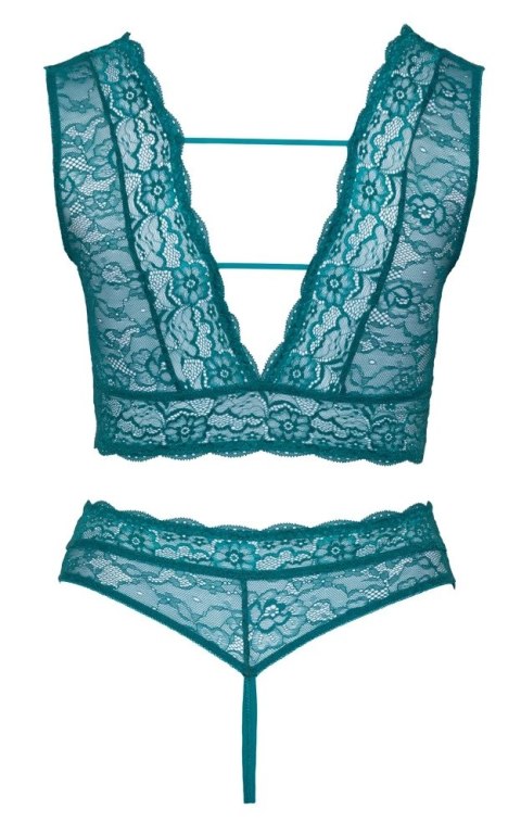 Cottelli CURVES - Seksowna Wycięta Braletka I Stringi Bez Krocza Niebieskie 3XL Cottelli CURVES Cottelli CURVES - Seksowna Wycięta Braletka I Stringi Bez Krocza Niebieskie 3XL Cottelli CURVES