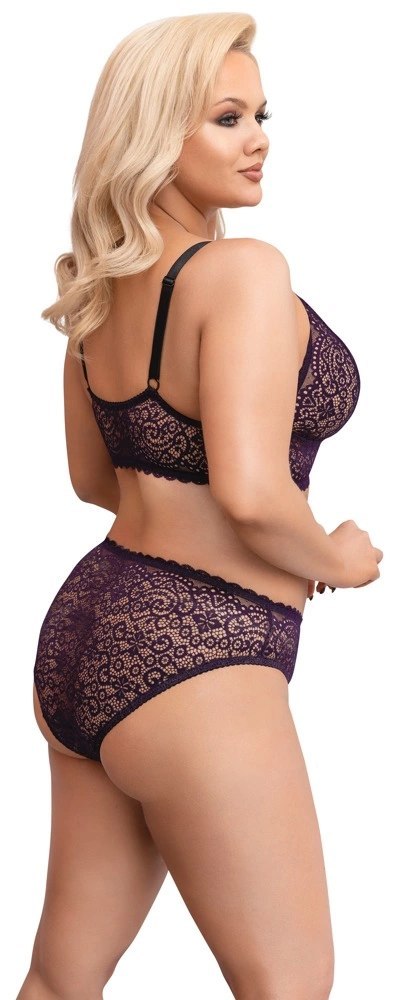 Cottelli CURVES - Seksowny 2-Częściowy Zestaw Z Fioletowej Koronki 2XL Cottelli CURVES Cottelli CURVES - Seksowny 2-Częściowy Zestaw Z Fioletowej Koronki 2XL Cottelli CURVES