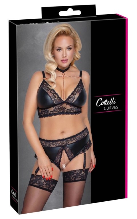 Cottelli CURVES - Seksowny Koronkowy Komplecik Z Dodatkiem Łańcuszków 3XL Cottelli CURVES Cottelli CURVES - Seksowny Koronkowy Komplecik Z Dodatkiem Łańcuszków 3XL Cottelli CURVES