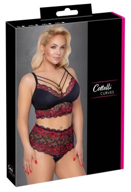 Cottelli CURVES - Seksowny Koronkowy Secik Wysokie Stringi I Biustonosz Z Paseczkami 2XL Cottelli CURVES