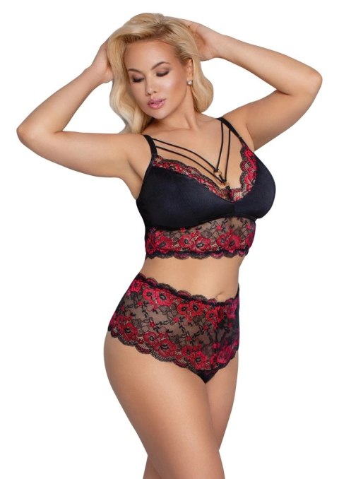 Cottelli CURVES - Seksowny Koronkowy Secik Wysokie Stringi I Biustonosz Z Paseczkami 4XL Cottelli CURVES Cottelli CURVES - Seksowny Koronkowy Secik Wysokie Stringi I Biustonosz Z Paseczkami 4XL Cottelli CURVES