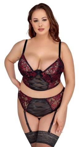 Cottelli CURVES - Seksowny Zestaw Z Kwiatowej Koronki Czarno-Czerwony 85C/L Cottelli CURVES