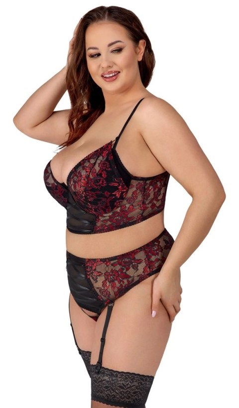Cottelli CURVES - Seksowny Zestaw Z Kwiatowej Koronki Czarno-Czerwony 85C/L Cottelli CURVES Cottelli CURVES - Seksowny Zestaw Z Kwiatowej Koronki Czarno-Czerwony 85C/L Cottelli CURVES