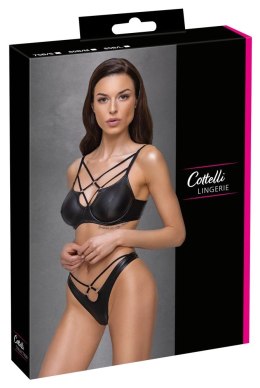 Cottelli LINGERIE - Czarny Matowy 2-Częściowy Set Z Ozdobnymi Paseczkami 75B/S Cottelli LINGERIE