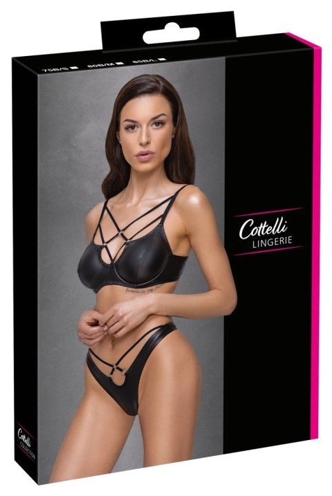 Cottelli LINGERIE - Czarny Matowy 2-Częściowy Set Z Ozdobnymi Paseczkami 75B/S Cottelli LINGERIE Cottelli LINGERIE - Czarny Matowy 2-Częściowy Set Z Ozdobnymi Paseczkami 75B/S Cottelli LINGERIE