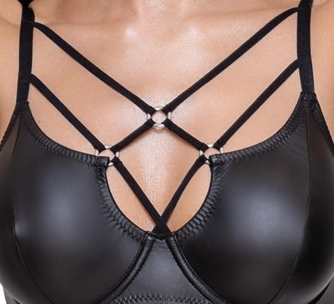 Cottelli LINGERIE - Czarny Matowy 2-Częściowy Set Z Ozdobnymi Paseczkami 75B/S Cottelli LINGERIE Cottelli LINGERIE - Czarny Matowy 2-Częściowy Set Z Ozdobnymi Paseczkami 75B/S Cottelli LINGERIE