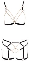 Cottelli LINGERIE - Seksowny Biustonosz Z Paseczków I Łańcuszków + Figi Z Koronką L Cottelli LINGERIE