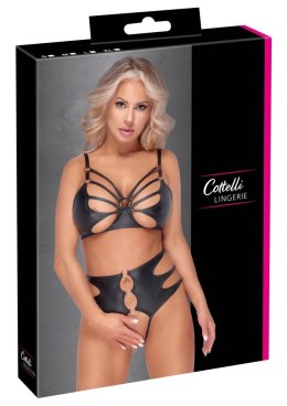 Cottelli LINGERIE - Seksowny Matowy Biustonosz I Wysokie Majtki Z Wycięciami M Cottelli LINGERIE
