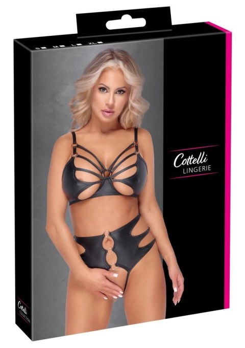Cottelli LINGERIE - Seksowny Matowy Biustonosz I Wysokie Majtki Z Wycięciami M Cottelli LINGERIE Cottelli LINGERIE - Seksowny Matowy Biustonosz I Wysokie Majtki Z Wycięciami M Cottelli LINGERIE