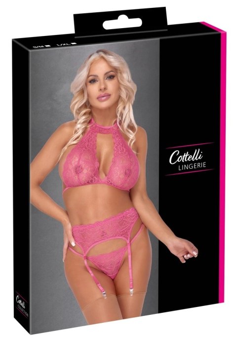 Cottelli LINGERIE - Seksowny Różowy Komplecik Biustonosz Pas I Stringi S/M Cottelli LINGERIE Cottelli LINGERIE - Seksowny Różowy Komplecik Biustonosz Pas I Stringi S/M Cottelli LINGERIE
