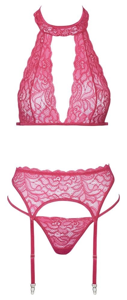 Cottelli LINGERIE - Seksowny Różowy Komplecik Biustonosz Pas I Stringi S/M Cottelli LINGERIE Cottelli LINGERIE - Seksowny Różowy Komplecik Biustonosz Pas I Stringi S/M Cottelli LINGERIE