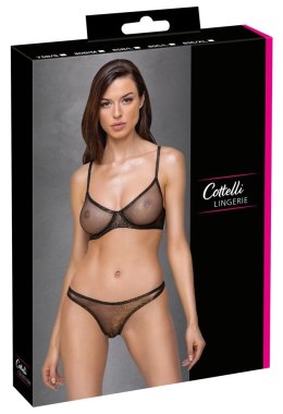 Cottelli LINGERIE - Seksowny Siateczkowy 2-Częściowy Komplecik Z Brokatem 85C/XL Cottelli LINGERIE
