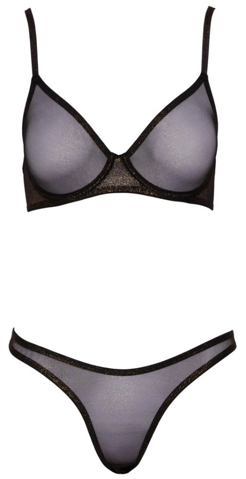 Cottelli LINGERIE - Seksowny Siateczkowy 2-Częściowy Komplecik Z Brokatem 85C/XL Cottelli LINGERIE Cottelli LINGERIE - Seksowny Siateczkowy 2-Częściowy Komplecik Z Brokatem 85C/XL Cottelli LINGERIE