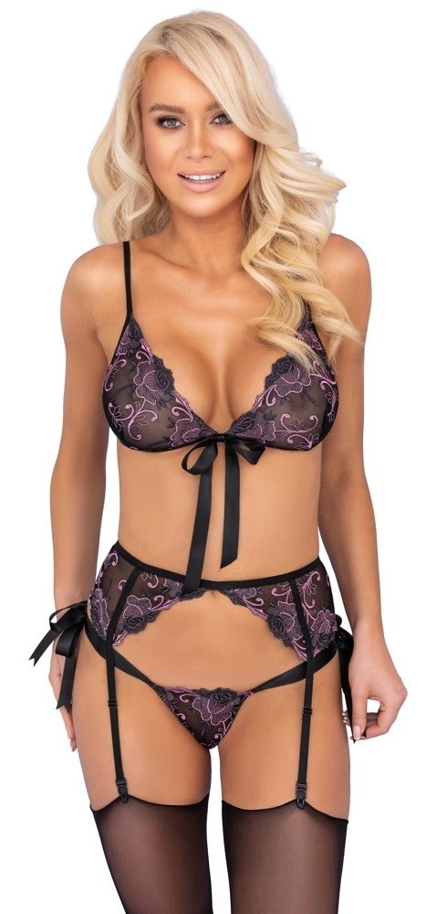 Kissable - Gorący Komplecik Ze Zmysłowej Koronki Czarny L/XL Kissable Kissable - Gorący Komplecik Ze Zmysłowej Koronki Czarny L/XL Kissable