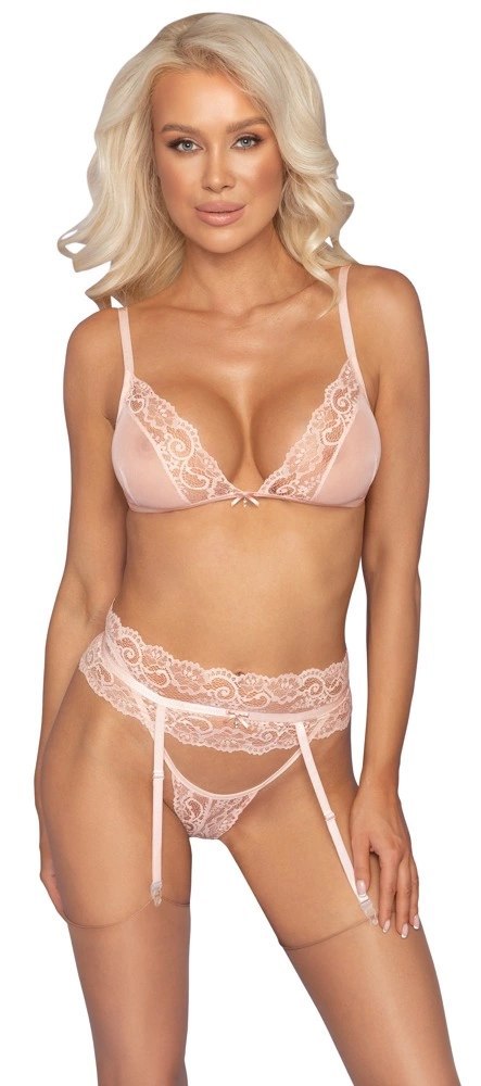 Kissable - Seksowny Koronkowy Różowy Komplecik S/M Kissable Kissable - Seksowny Koronkowy Różowy Komplecik S/M Kissable