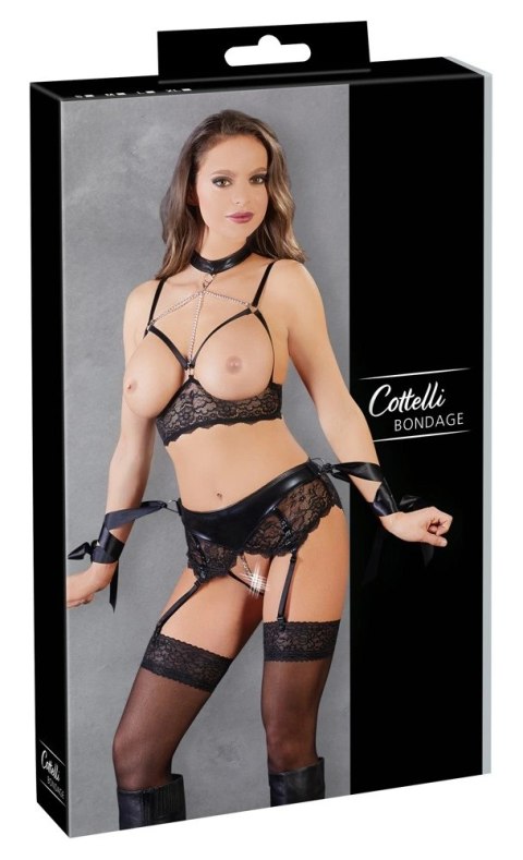 Cottelli Bondage - Seksowny Koronkowy Zestaw Czarny M Cottelli BONDAGE Cottelli Bondage - Seksowny Koronkowy Zestaw Czarny M Cottelli BONDAGE