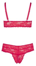 Cottelli CURVES - Czerwony Koronkowy Zestaw Stanik Bez Zapięcia I Stringi Bez Kroku 2XL Cottelli CURVES