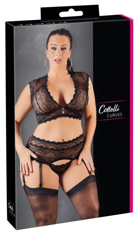 Cottelli CURVES - Koronkowa Seksowna Breletka Z Pasem Do Pończoch I Stringami 3XL Cottelli CURVES Cottelli CURVES - Koronkowa Seksowna Breletka Z Pasem Do Pończoch I Stringami 3XL Cottelli CURVES