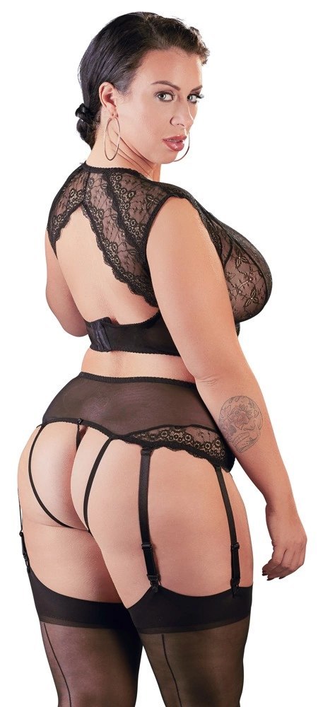 Cottelli CURVES - Koronkowa Seksowna Breletka Z Pasem Do Pończoch I Stringami 3XL Cottelli CURVES Cottelli CURVES - Koronkowa Seksowna Breletka Z Pasem Do Pończoch I Stringami 3XL Cottelli CURVES