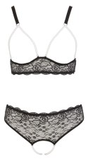 Cottelli CURVES - Seksowna Otwarta Koronkowa Bielizna Z Perełkami Czarna 2XL Cottelli CURVES