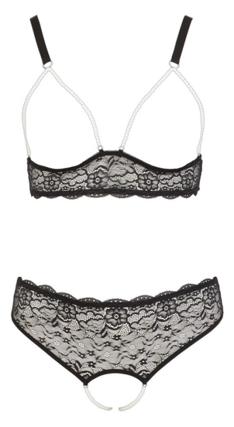 Cottelli CURVES - Seksowna Otwarta Koronkowa Bielizna Z Perełkami Czarna 4XL Cottelli CURVES Cottelli CURVES - Seksowna Otwarta Koronkowa Bielizna Z Perełkami Czarna 4XL Cottelli CURVES
