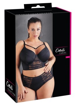 Cottelli CURVES - Seksowny Czarny Biustonosz Z Dodatkiem Koronki I Różowego Złota 85E Cottelli CURVES