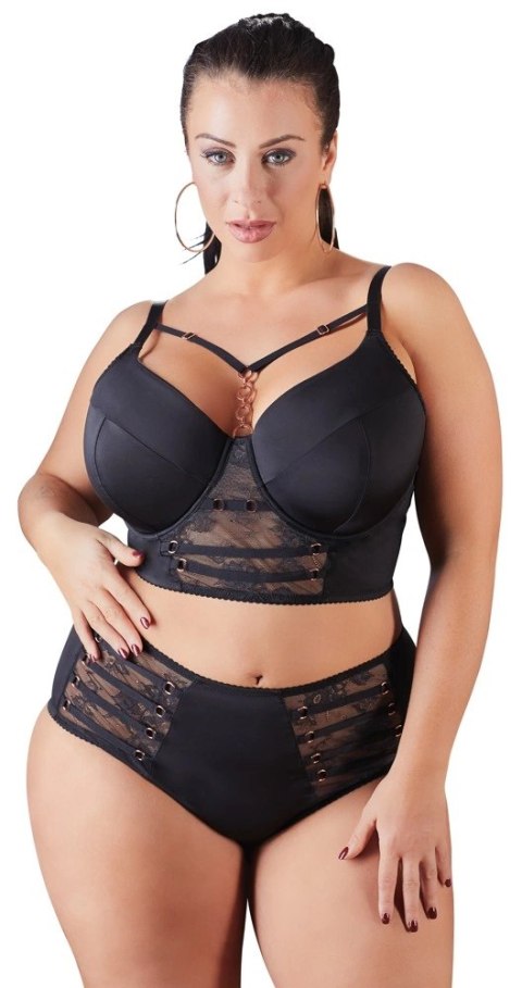 Cottelli CURVES - Seksowny Czarny Biustonosz Z Dodatkiem Koronki I Różowego Złota 95E Cottelli CURVES Cottelli CURVES - Seksowny Czarny Biustonosz Z Dodatkiem Koronki I Różowego Złota 95E Cottelli CURVES