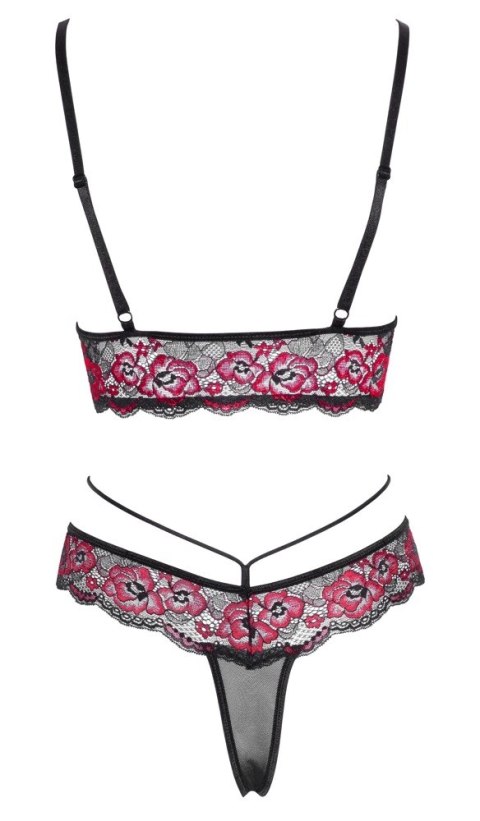 Cottelli LINGERIE - 2-Częściowy Komplecik Z Siateczką I Kwiatową Koronką Czarno-Czerwony L Cottelli LINGERIE Cottelli LINGERIE - 2-Częściowy Komplecik Z Siateczką I Kwiatową Koronką Czarno-Czerwony L Cottelli LINGERIE
