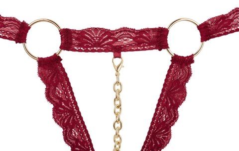 Cottelli LINGERIE - Otwarty Koronkowy Biustonosz + Stringi Z Łańcuszkiem Czerwony M/L Cottelli LINGERIE Cottelli LINGERIE - Otwarty Koronkowy Biustonosz + Stringi Z Łańcuszkiem Czerwony M/L Cottelli LINGERIE