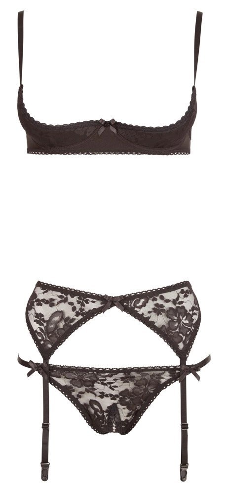 Cottelli LINGERIE - Seksowny 3-Częściowy Koronkowy Set 85C/L Cottelli LINGERIE Cottelli LINGERIE - Seksowny 3-Częściowy Koronkowy Set 85C/L Cottelli LINGERIE