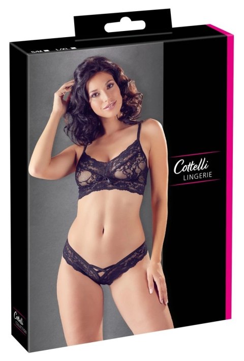 Cottelli LINGERIE - Seksowny Koronkowy Komplecik Biustonosz I Majteczki Czarny L/XL Cottelli LINGERIE Cottelli LINGERIE - Seksowny Koronkowy Komplecik Biustonosz I Majteczki Czarny L/XL Cottelli LINGERIE