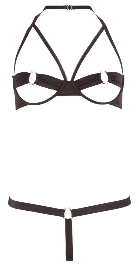 Cottelli LINGERIE - Seksowny Otwarty Biustonosz + Stringi Czarne 85B/L Cottelli LINGERIE Cottelli LINGERIE - Seksowny Otwarty Biustonosz + Stringi Czarne 85B/L Cottelli LINGERIE