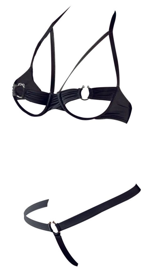 Cottelli LINGERIE - Seksowny Otwarty Biustonosz + Stringi Czarne 85B/L Cottelli LINGERIE Cottelli LINGERIE - Seksowny Otwarty Biustonosz + Stringi Czarne 85B/L Cottelli LINGERIE
