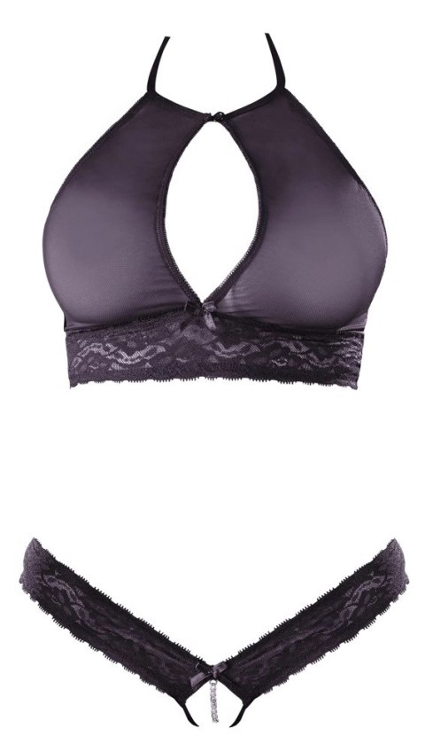 Cottelli LINGERIE - Siateczkowy Biustonosz I Otwarte Stringi Z Delikatną Koronką L/XL Cottelli LINGERIE Cottelli LINGERIE - Siateczkowy Biustonosz I Otwarte Stringi Z Delikatną Koronką L/XL Cottelli LINGERIE