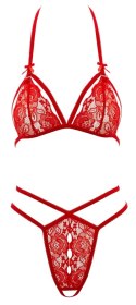 Cottelli LINGERIE - Zmysłowe Koronkowy Zestaw Biustonosz I Stringi Czerwony XL Cottelli LINGERIE