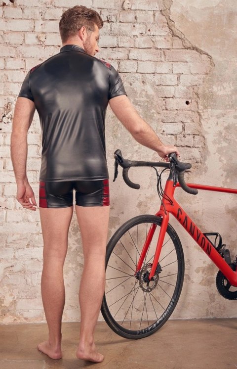 NEK - Czarna Matowa Koszulka Z Kołnierzem I Czerwonymi Wstawkami Na Ramionach 2XL NEK NEK - Czarna Matowa Koszulka Z Kołnierzem I Czerwonymi Wstawkami Na Ramionach 2XL NEK