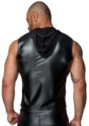 Noir - Seksowny Matowy Męskie Bezrękawnik Z Kapturem Czarny 2XL Noir