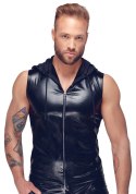 Noir - Seksowny Męski Bezrękawnik Z Kapturem Skóra Węża Czarny 2XL Noir