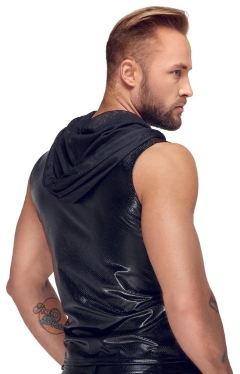 Noir - Seksowny Męski Bezrękawnik Z Kapturem Skóra Węża Czarny 2XL Noir Noir - Seksowny Męski Bezrękawnik Z Kapturem Skóra Węża Czarny 2XL Noir