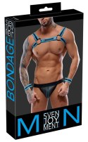 Svenjoyment Bondage - Seksowna Męska Uprząż + Slipy Bez Tyłu Z Mankietami XL Svenjoyment Bondage