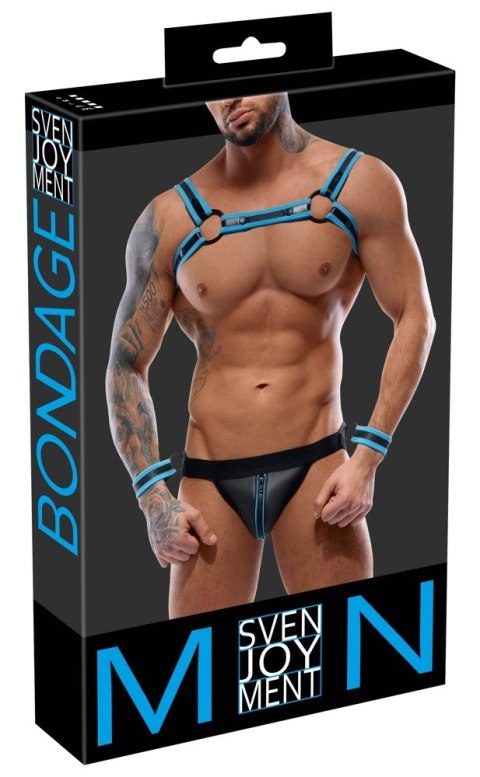 Svenjoyment Bondage - Seksowna Męska Uprząż + Slipy Bez Tyłu Z Mankietami XL Svenjoyment Bondage Svenjoyment Bondage - Seksowna Męska Uprząż + Slipy Bez Tyłu Z Mankietami XL Svenjoyment Bondage