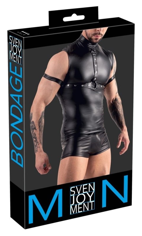Svenjoyment Bondage - Seksowny Matowy Top Męski Z Ćwiekami Szelkami I Pasami XL Svenjoyment Bondage Svenjoyment Bondage - Seksowny Matowy Top Męski Z Ćwiekami Szelkami I Pasami XL Svenjoyment Bondage