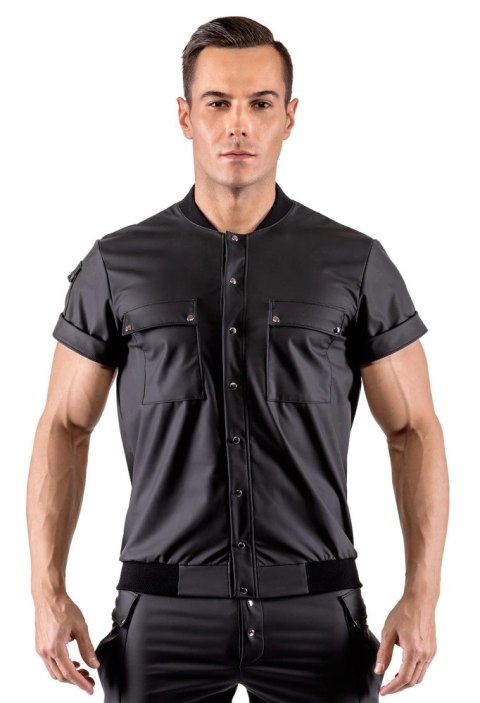 Svenjoyment - Czarna Krótka Męska Koszula O Matowym Wyglądzie 2XL Svenjoyment Svenjoyment - Czarna Krótka Męska Koszula O Matowym Wyglądzie 2XL Svenjoyment